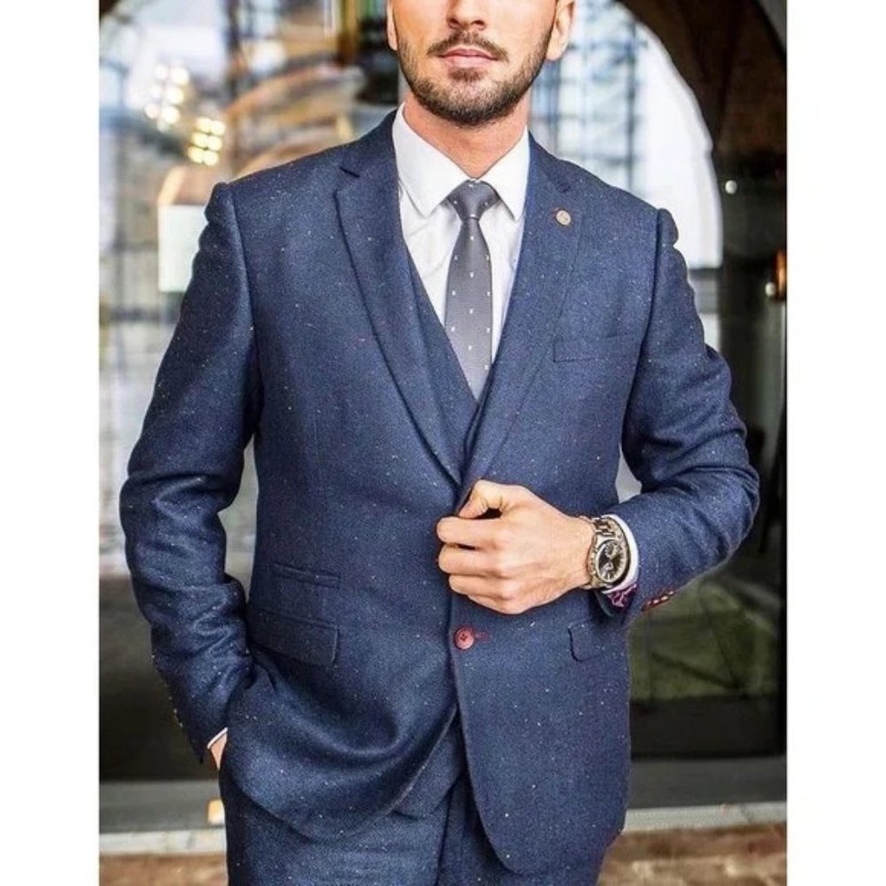 Joseph Abboud Speckled Navy Sport Jacket Blazer